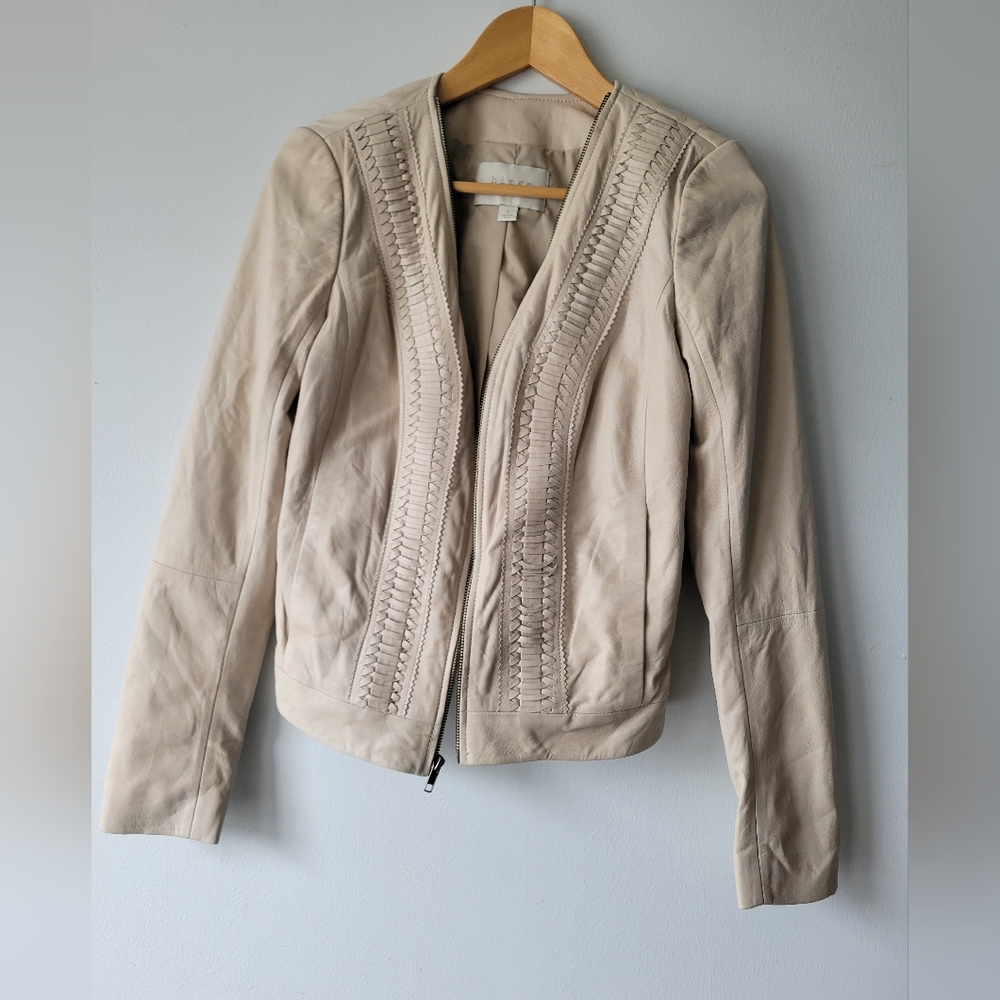 Hinge moto leather jacket small